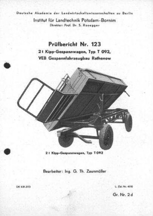 2 t Kipp-Gespannwagen, Typ T 092