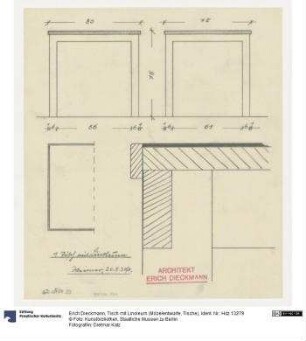 Tisch mit Linoleum (Möbelentwürfe, Tische)