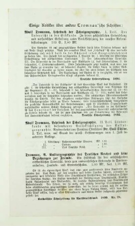 Einige Kriterien über andere Tromnau'sche Schriften