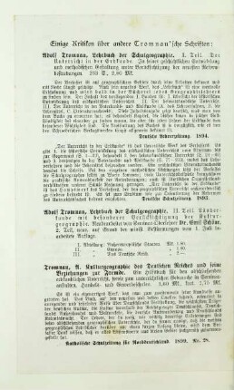 Einige Kriterien über andere Tromnau'sche Schriften