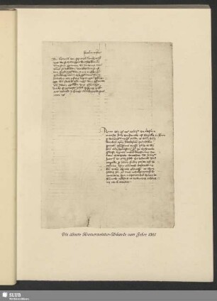 Die älteste Kramermeister-Urkunde vom Jahre 1361