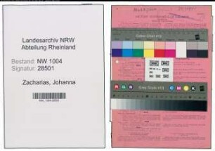 Entnazifizierung Johanna Zacharias , geb. 26.11.1907 (Sekretaerin)