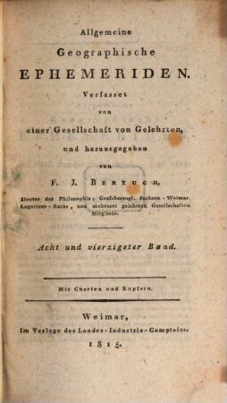Allgemeine geographische Ephemeriden. 48, 48. 1815