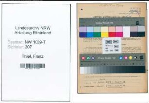 Entnazifizierung Franz Thiel , geb. 26.01.1906 (Tabakwarenhaendler)