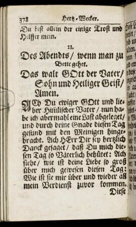 21. Des Abendts/ wenn man zu Bette gehet.