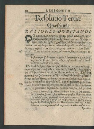 Resolutio Tertiae Quaestionis. Rationes Dubitandi.