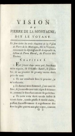 Vision de Pierre de la Montagne, dit le Voyant.