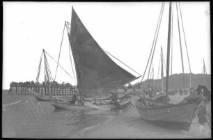 Misdroy. Strand mit Segelschiffen