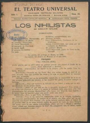1921002500: Los nihilistas