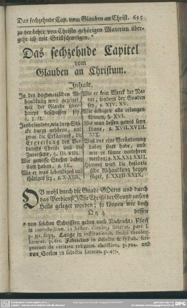 Das sechzehnde Capitel vom Glauben an Christum