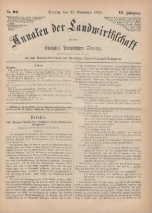 No. 94. Berlin, den 23. November 1872. XII. Jahrgang.