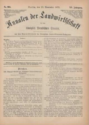No. 94. Berlin, den 23. November 1872. XII. Jahrgang.