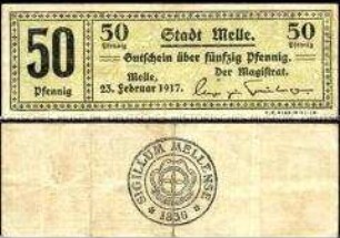 Melle, Notgeld, 50 Pfennig