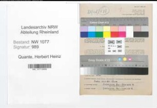 Entnazifizierung Herbert Heinz Quante , geb. 28.05.1920 (Polizist)