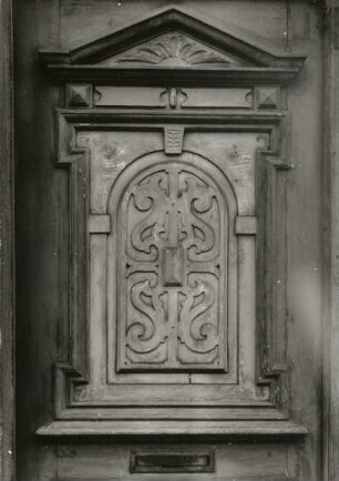 Haldensleben. Gröperstraße 7, Wohnhaus (1641), Haustür Detail