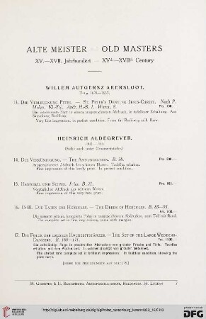 Alte Meister XV.-XVII. Jahrhundert (Nr. 13 - 412)
