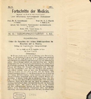 Fortschritte der Medizin : FdM ; internationale Zeitschrift für die gesamte Heilkunde. 9. 1891