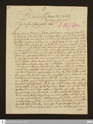 Brief von M. W. Albedyl, Carl Johannes v. Creutz, Philipp Johann Tabbert v. Strahlenberg, Curt Friedrich v. Wreech und H. Morton an August Hermann Francke.