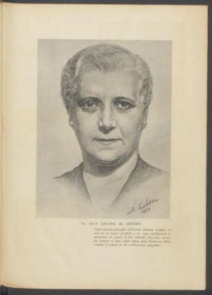 [Retrato de] Sra. Elina Capurro de Arocena