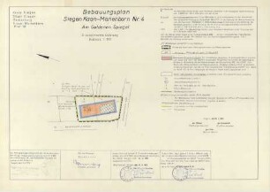 Bebauungspläne: Bebauungsplan Siegen Kaan-Marienborn Nr. 4, Am Goldenen Spiegel, 2. vereinfachte Änderung, Kreis Siegen, Stadt Siegen, Gemarkung Kaan-Marienborn, Flur 18