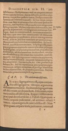 Cap. 7. De axiomate discreto.