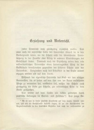 Erziehung und Unterricht