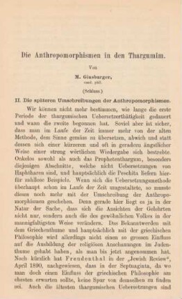 430-458 Die Anthropomorphismen in den Targumim: Schluss