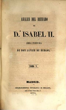 Annales del reinado de Da. Isabel II, 5
