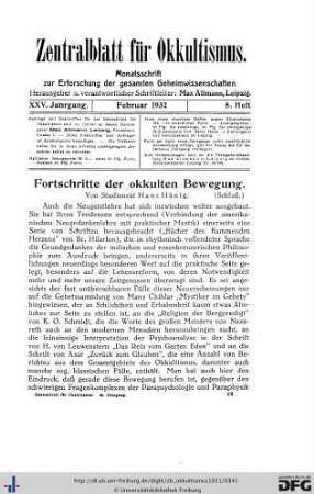 8. Heft (Feb. 1932)