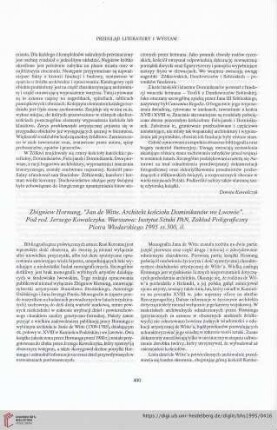 57: [Rezension von: Zbigniew Hornung, Jan de Witte. Architekt kościoła Dominikanów we Lwowie]