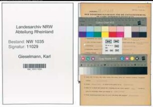 Entnazifizierung Karl Gieselmann , geb. 20.01.1898 (Buerobeamter)