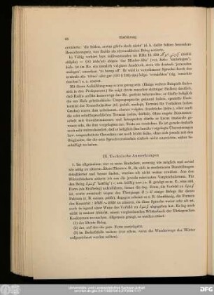 IX. Technische Anmerkungen