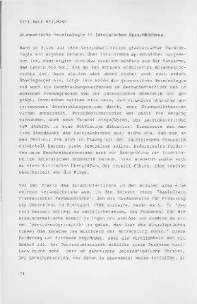 Grammatische Terminologie in lateinischen Sprachbüchern
