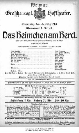 Das Heimchen am Herd