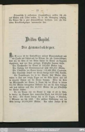 Drittes Capitel. Die Himmelskörper.