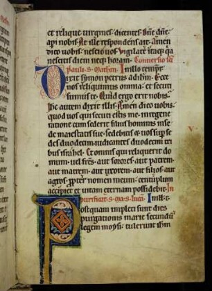 Zierinitialen: a) D(ixit); b) P(ostquam)