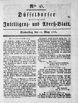 Düsseldorfer privilegirtes Intelligenz- und Adreß-Blatt