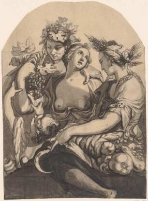 Sine Cerere et Baccho friget Venus (nach J. Saenredam / A. Bloemaert, B. 28)