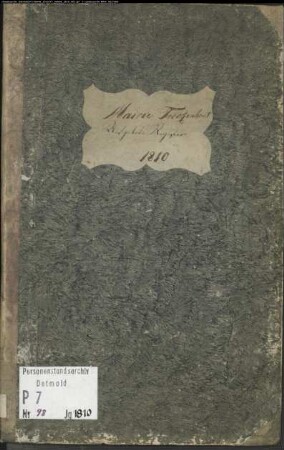 Zivilstandsregister der Munizipalität Freckenhorst (A 1810). (Gemeinde: Freckenhorst, Kreis Warendorf)