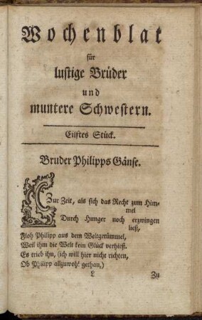 Eilftes Stück.