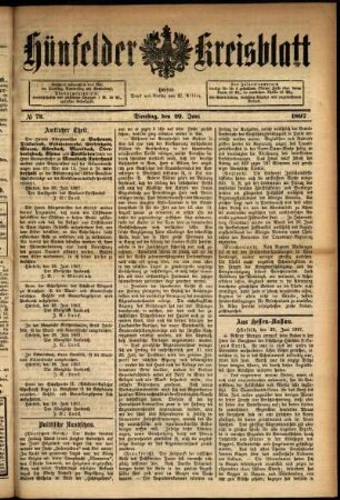 Ausgabe vom Dienstag, den 29. Juni 1897.