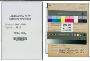Entnazifizierung Willy Nolte , geb. 14.05.1910 (Kaufmaennischer Angestellter)