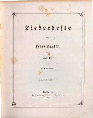 Liederhefte, 3
