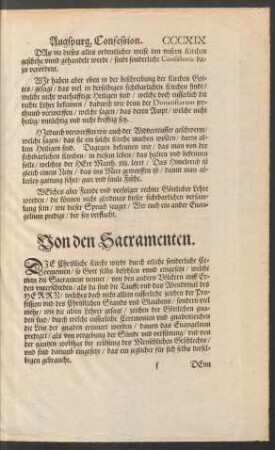 Von den Sacramenten.