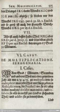 VI. DE MULTIPLICATIONE SEXAGENARIA.