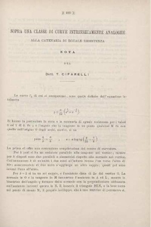 Sopra una classe di curve intrisecamente analogiie