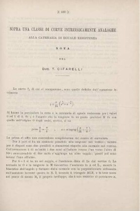 Sopra una classe di curve intrisecamente analogiie
