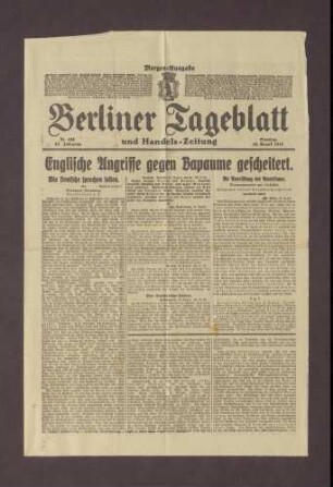 Artikel in dem Berliner Tageblatt: "Wie Deutsche sprechen sollten" von Bernhard Dernburg