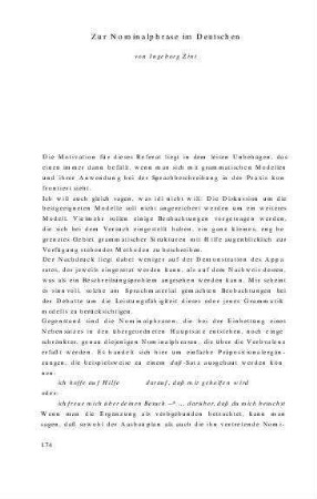 Zur Nominalphrase im Deutschen