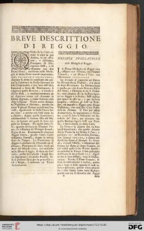 Breve descrittione di reggio